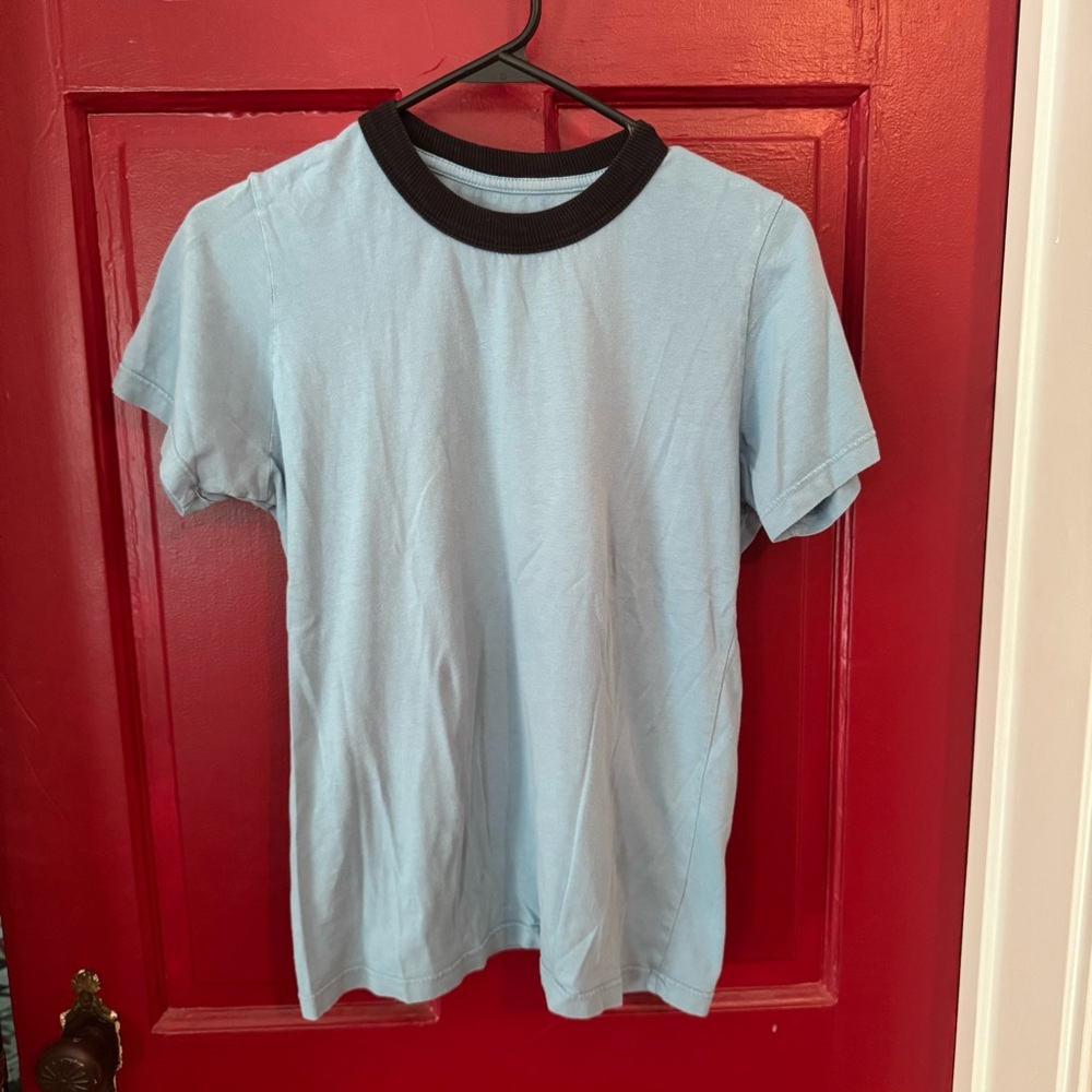 Big Bud Press Baby blue black ringer Tee